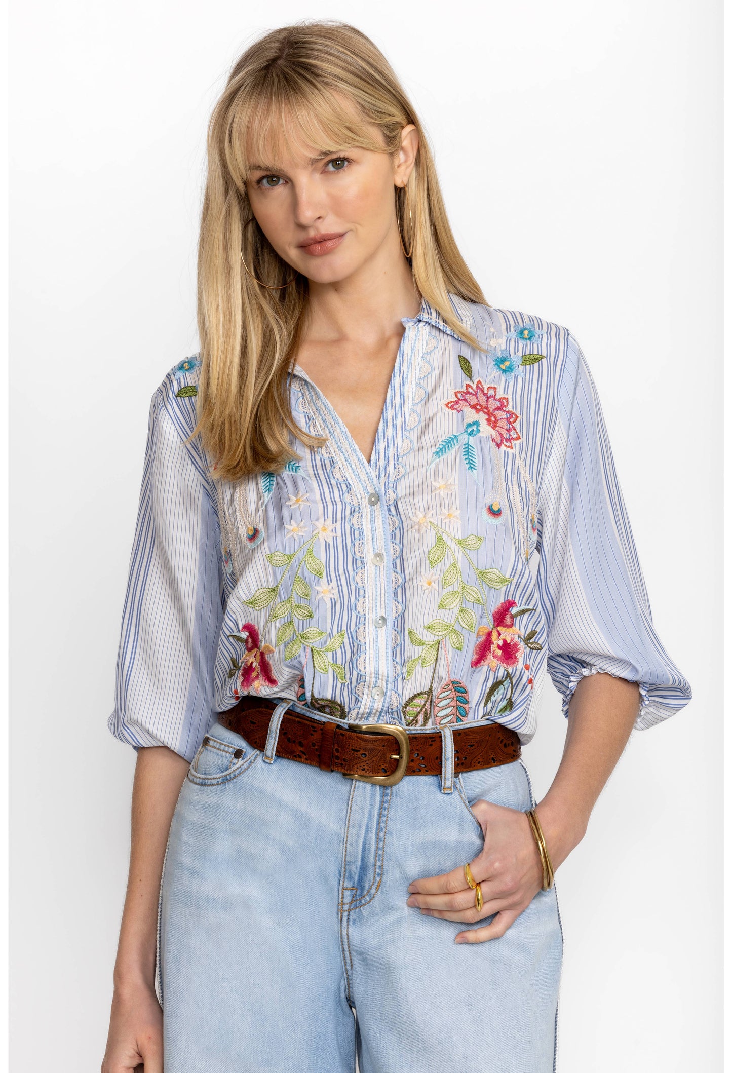 Emika Relaxed Smocked Shirt