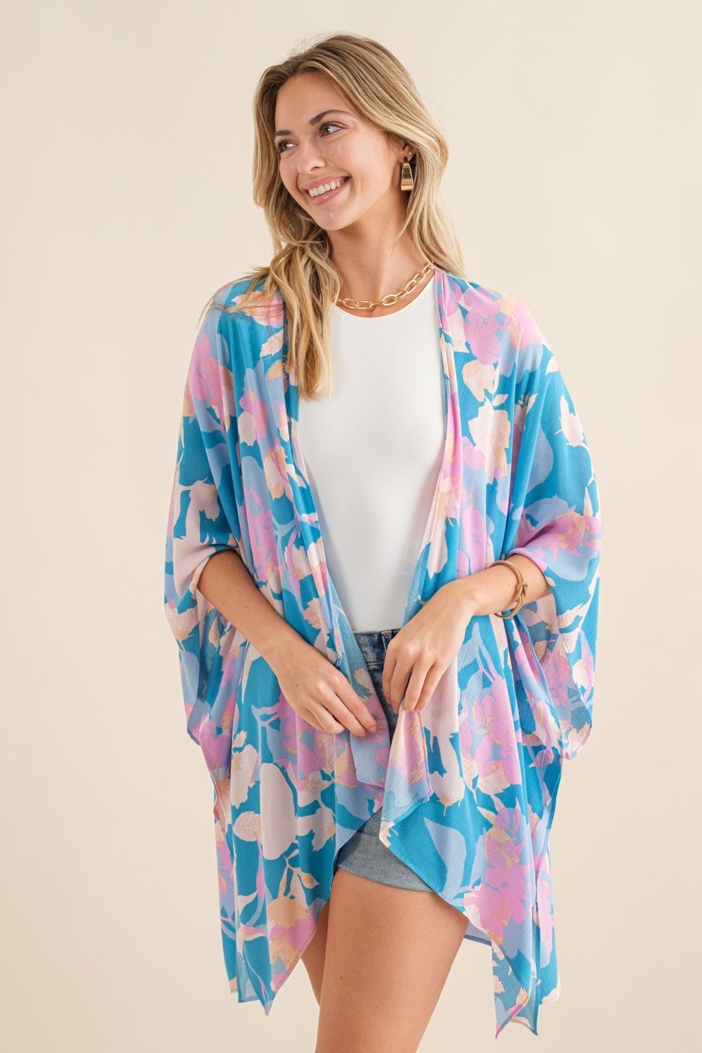 Floral Half Sleeve Kimono