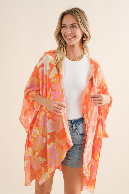 Floral Half Sleeve Kimono