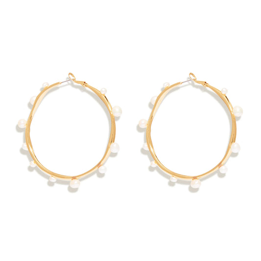 Isla Pearl Hoop Earrings