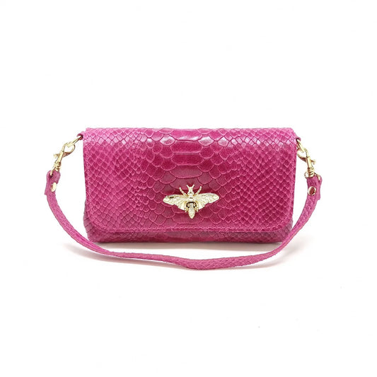 Textured Leather Butterfly Crossbody