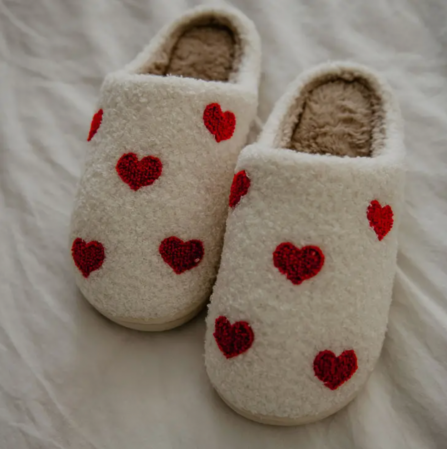 Hearts All Over Patterned Slippers