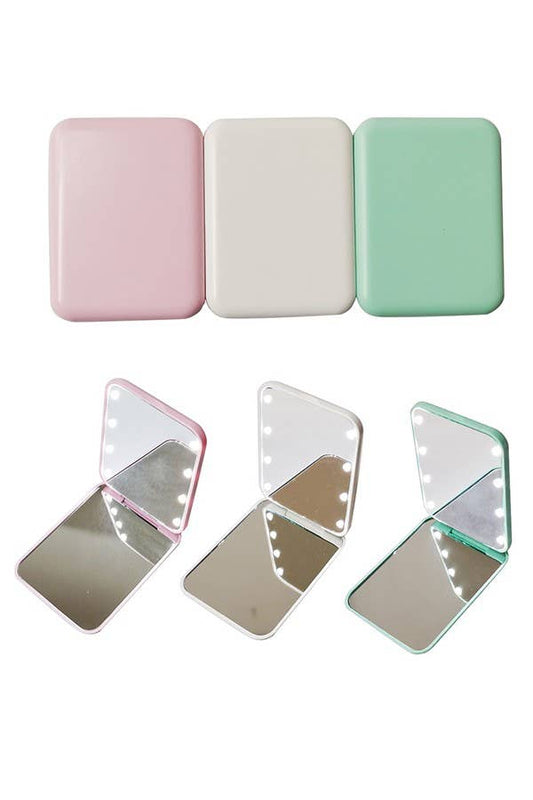 LED Light Mini Travel Size Makeup Cosmetic Mirror