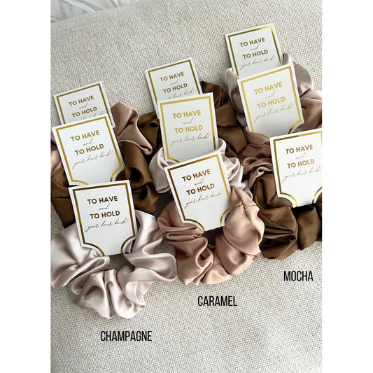 Silk Satin Soft Scrunchie in Champagne