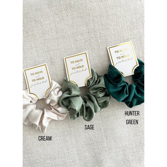 Silk Satin Soft Scrunchie in Sage