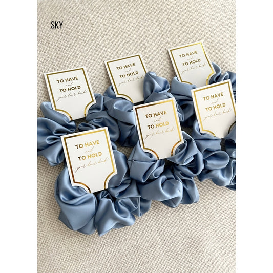 Silk Satin Soft Scrunchie in Sky Blue