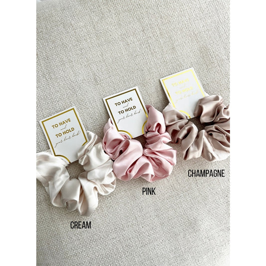 Silk Satin Soft Scrunchie in Pink